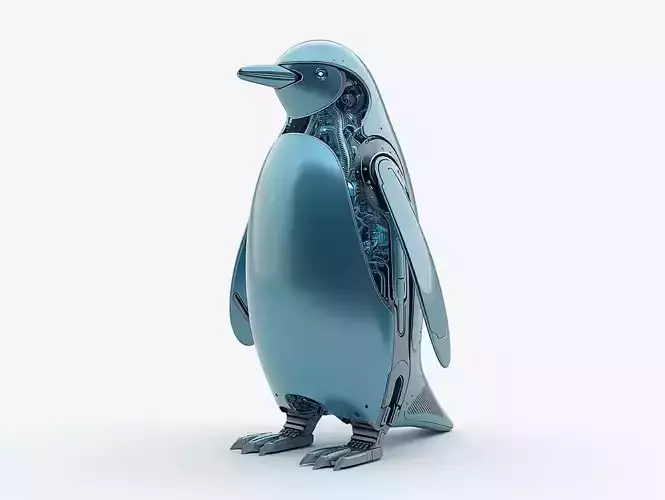 Sci-Fi Robot Aerodynamic Penguin 3D Model