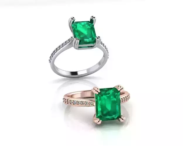 emerald cut engagement jewelry ring