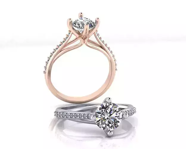 round solitaire engagement