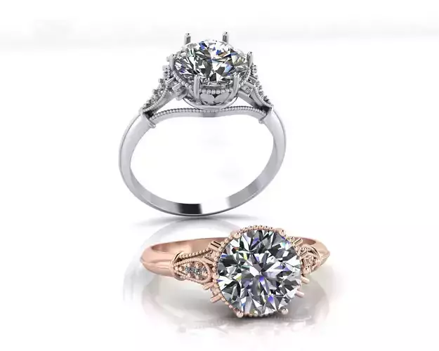 round solitaire engagement jewelry ring 