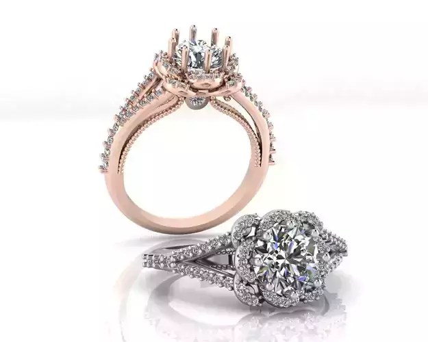 round halo engagement jewelry ring