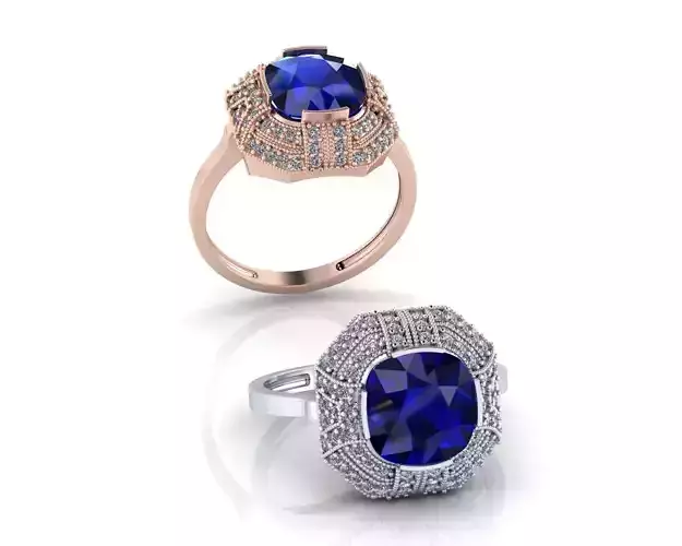 cushion halo high jewelry ring