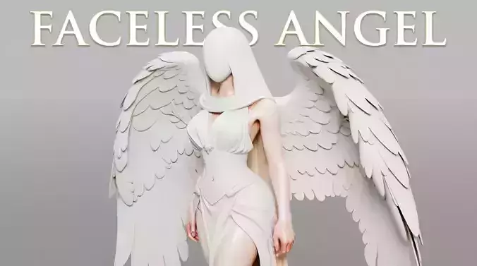 Angelic Female Character LOW AND HIGH POLY BOTH