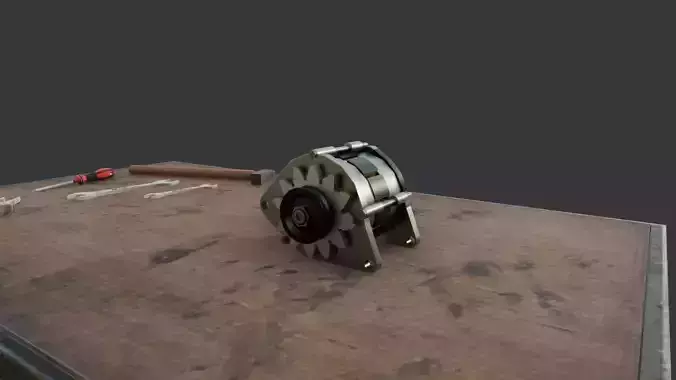 Car Alternator Low Poly PBR Game Ready 3D Model