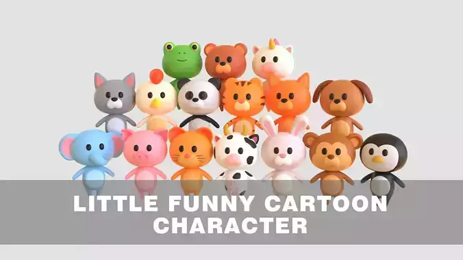 Little Funny Cartoon Animal Characters Pack 04