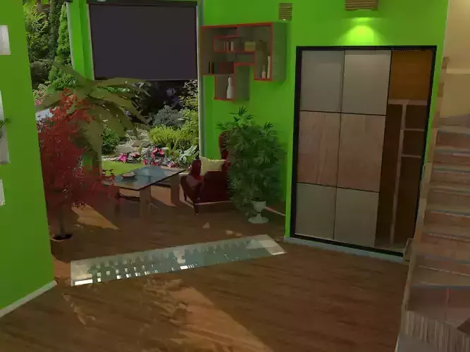 Interior living room with walls