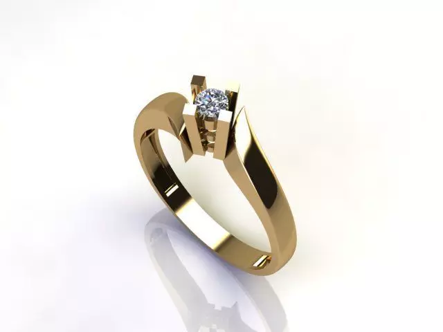 10 Pointer Solitaire Ring For Diamond 3D print model