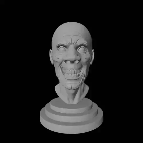 Creepy Grinning Monster Head Horror Character Bust