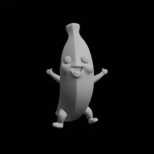 Happy Banana Character 3D Model