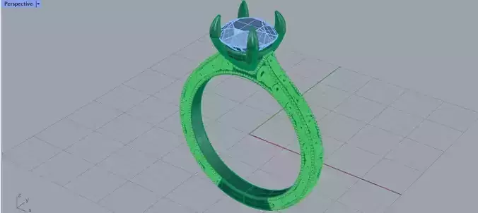 One Carat Round Solitaire Filigree Engagement Ring 3dm