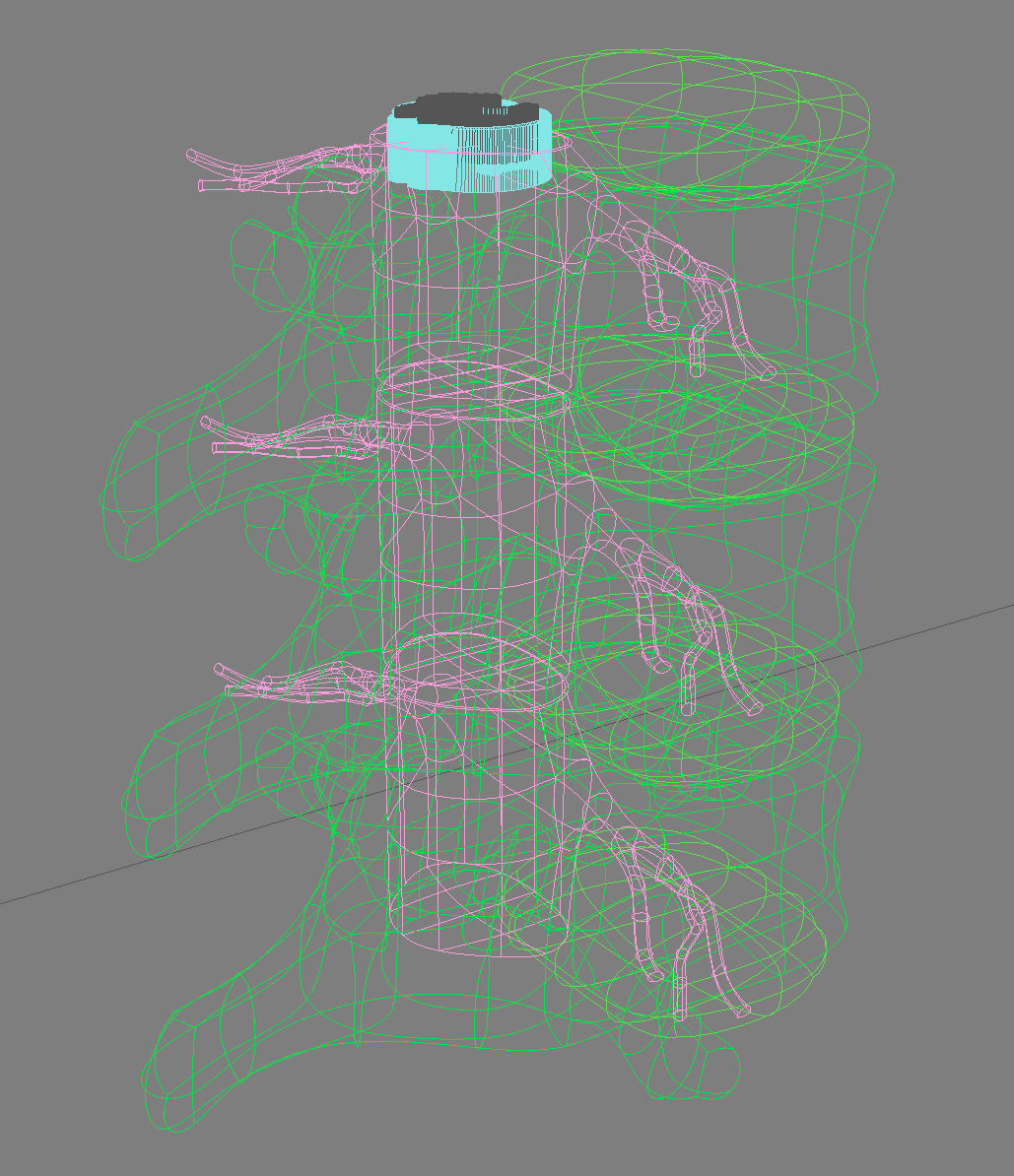 Human spine in details Low-poly 3D model_5