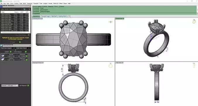 Elongated Cushion With Flat Band and Hidden Halo 3dm