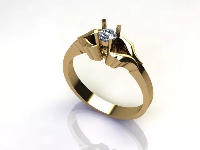 17 Pointer Solitaire Wedding Ring For Diamond 3D print model
