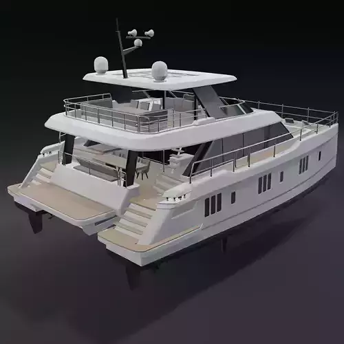 60 POWER CATAMARAN  luxury 3D Rendering