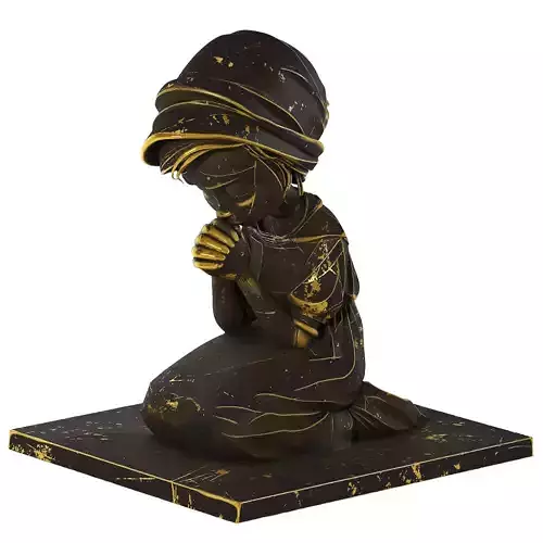 Praying Girl Bronze Statue