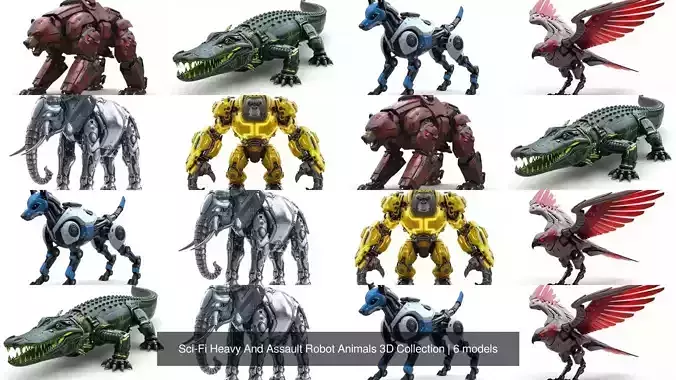 Sci-Fi Heavy And Assault Robot Animals 3D Collection