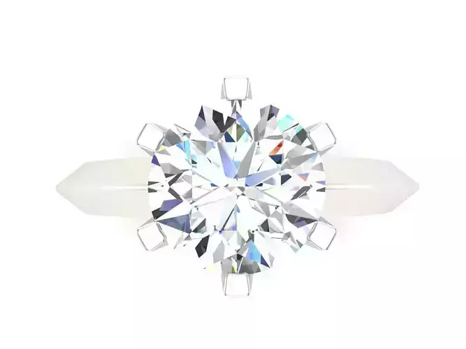 Classic Round Solitaire Six Prong Engagement Ring 3dm 
