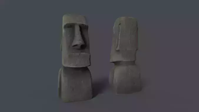 Easter Island Moai 01 Game Ready