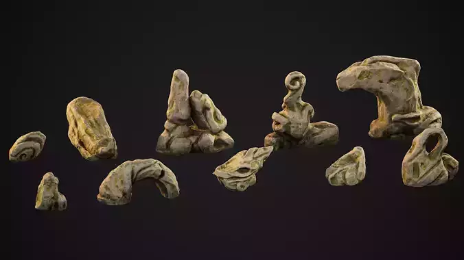 Stylized Rock Game-Ready Environment Pack