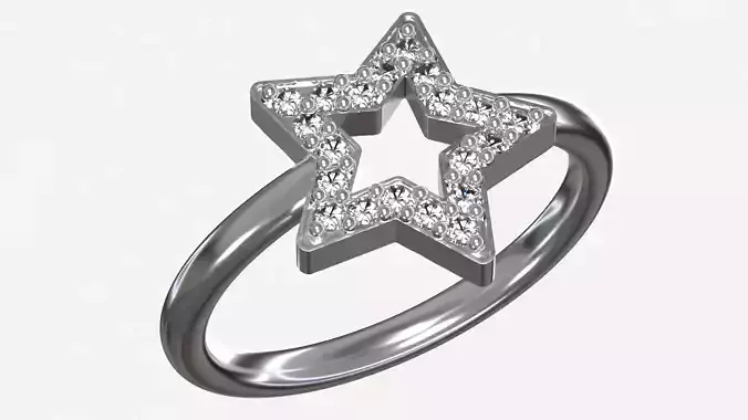 Star Ring with Stones