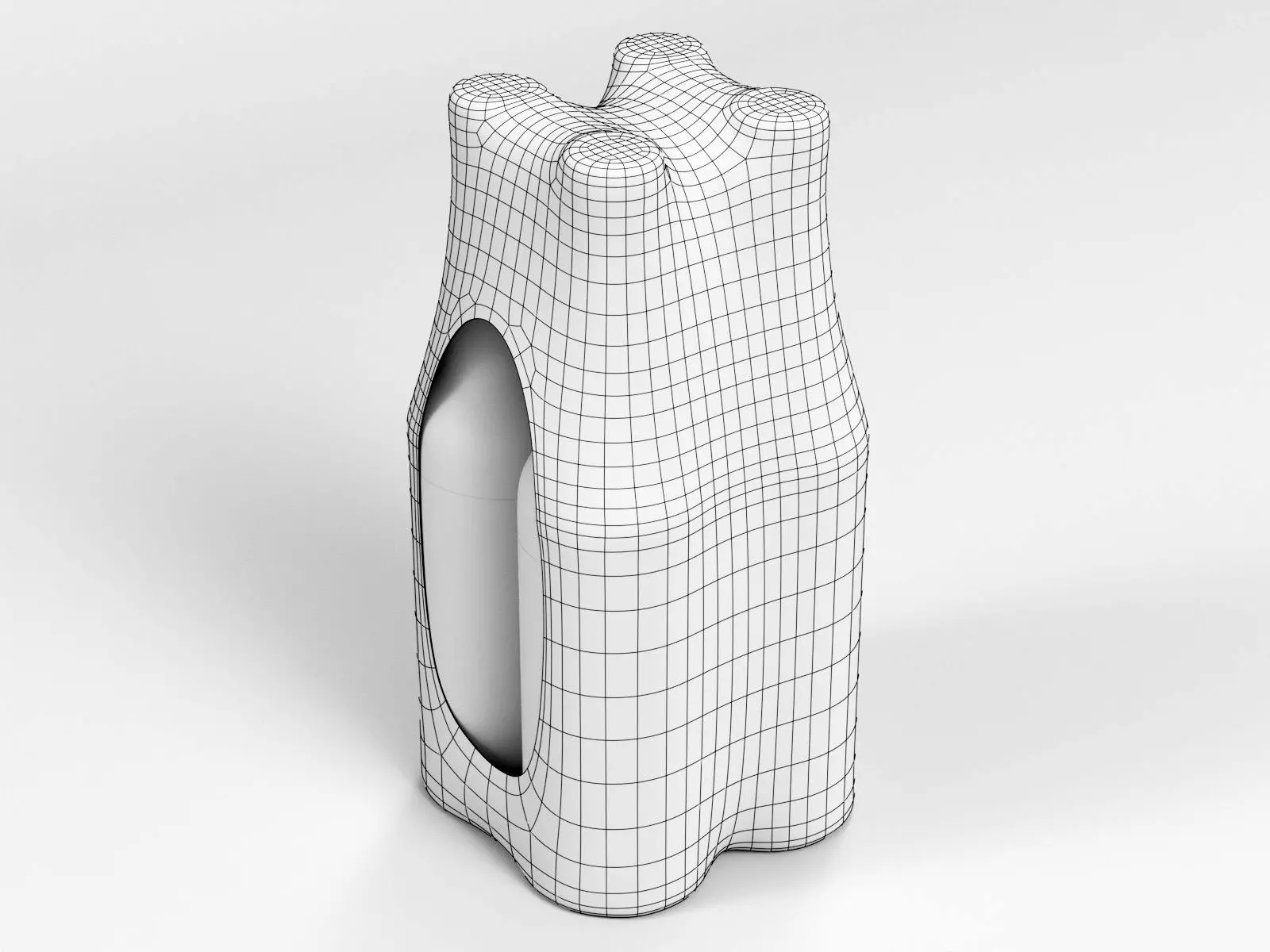 4 pack 330ml shrinkwrapped bottles 3D model_1