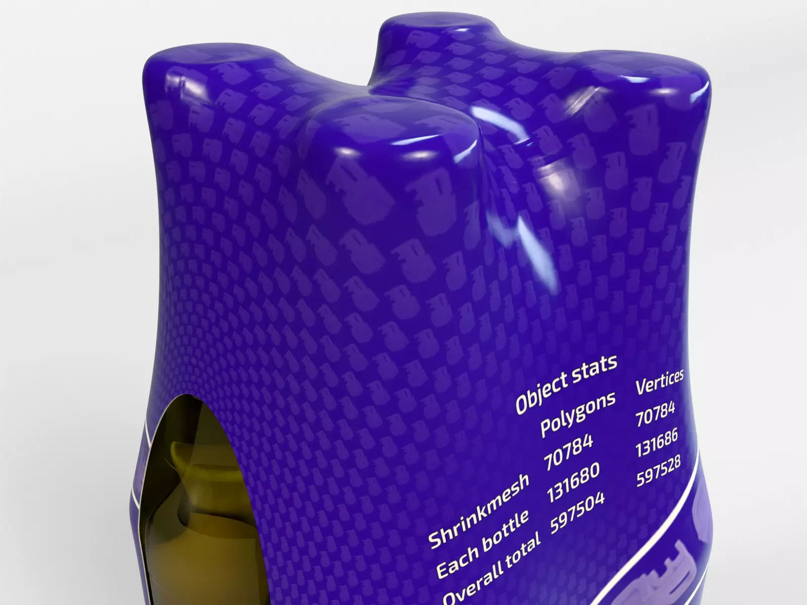 4 pack 330ml shrinkwrapped bottles 3D model_6