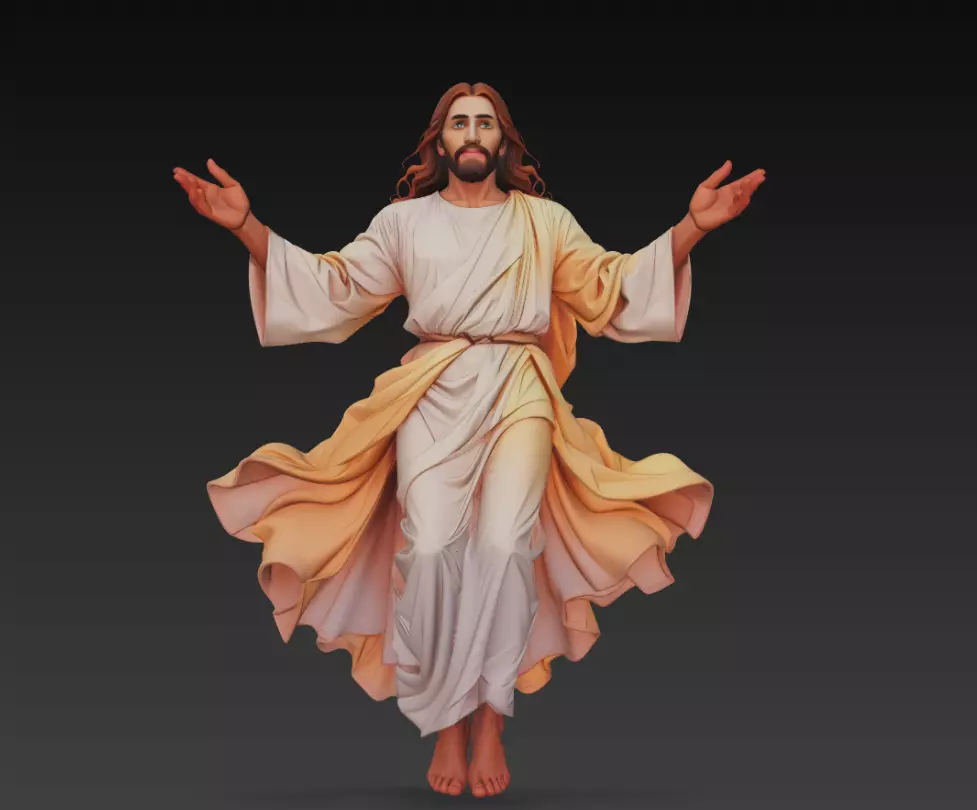 Ascension Savior - Glorious Religious Sculpture 3D Model 3D print model