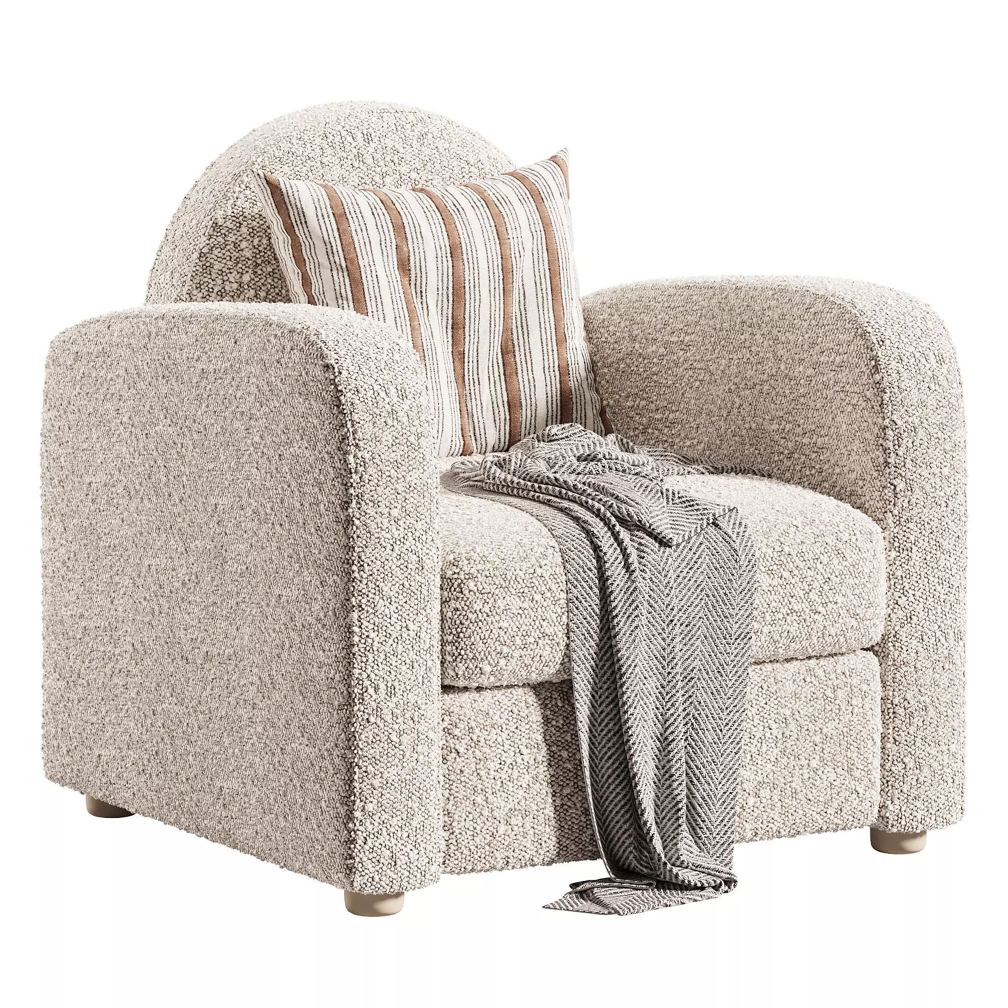 Pacific Palisades Fully Upholstered Accent Chair Low-poly 3D model
