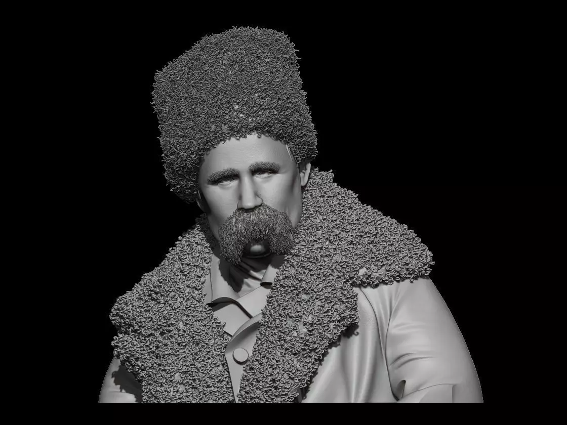 Taras Shevchenko Realistic Bust 3D print model