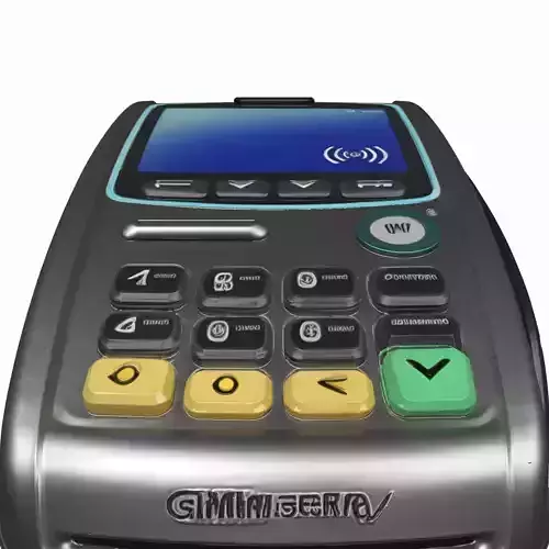 Detailed 3D of Contemporary Bank Card Reader Terminal Chip Slot