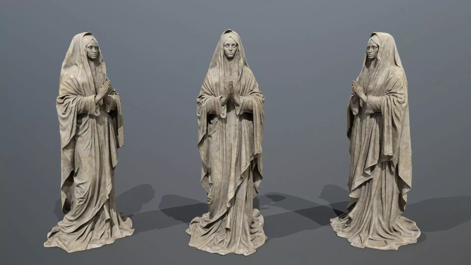 Woman Statue Low-poly 3D model