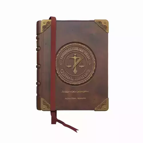 Detailed 3D Historical Bank Ledger Leather Binding Brass Corners