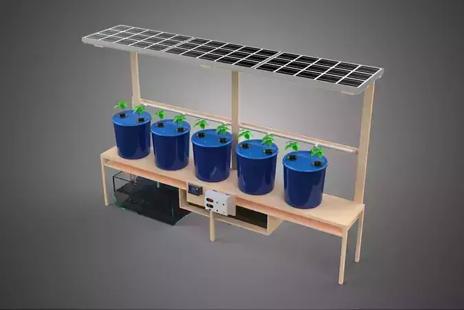 SOLAR PANEL IOT IRRIGATION DUTCH BUCKET SYSTEM HYDROPONIC PLANT
