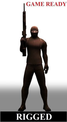 Swat Sniper Low-poly 3D model