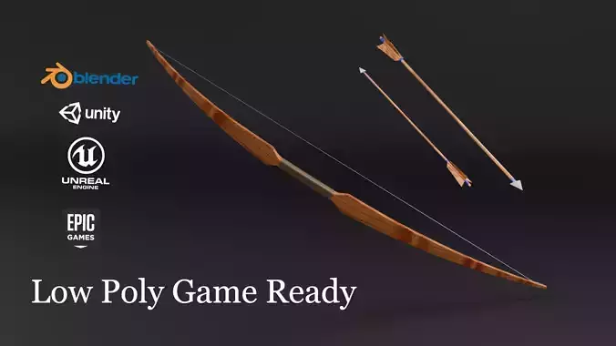Low Poly Bow and Arrows  Game Ready Blender Unity Unreal