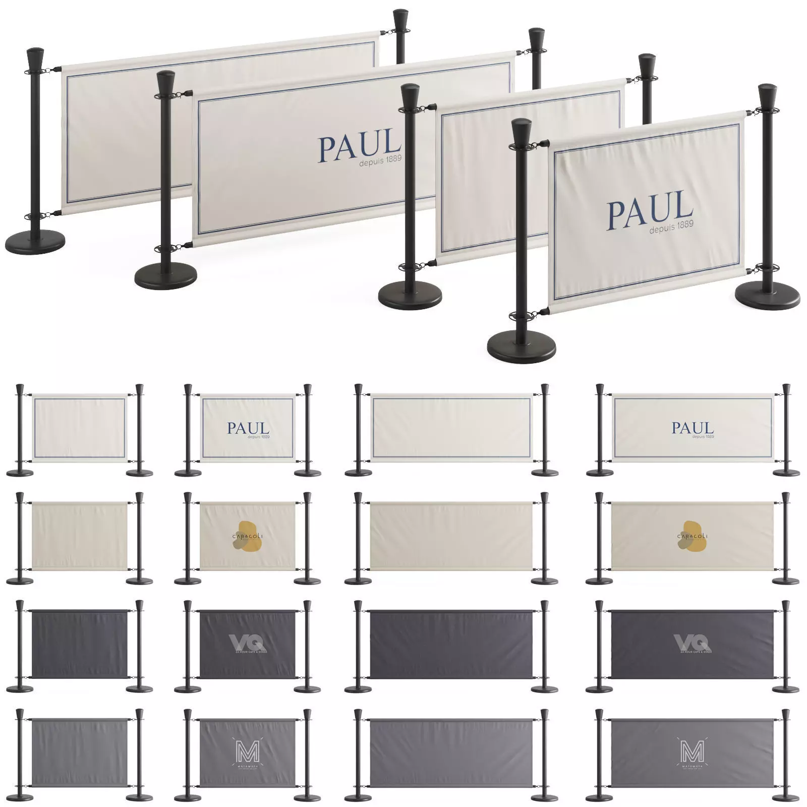 Cafe Barrier Modular Set Vol 2 3D model