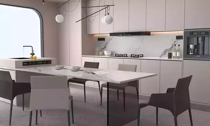 Kitchen interior 04 3D model 3