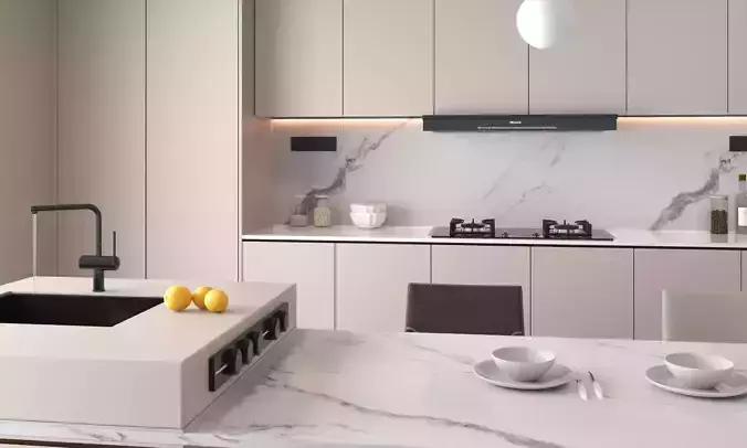 Kitchen interior 04 3D model 7