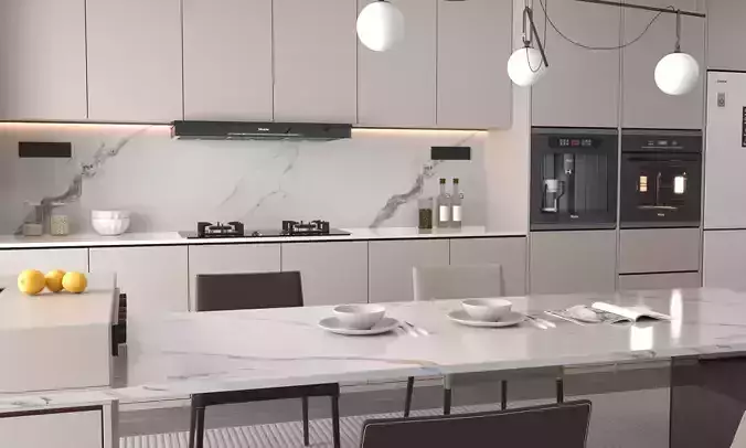 Kitchen interior 04 3D model 2