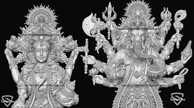 Laxmi Ganesha STL