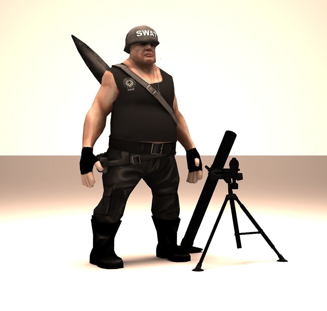 SWAT Minner Low-poly 3D model_3