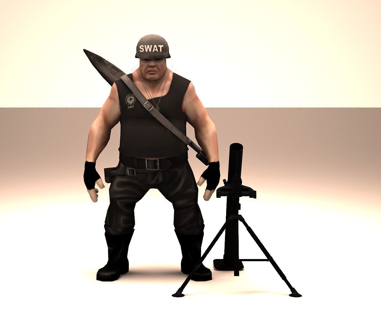 SWAT Minner Low-poly 3D model_1