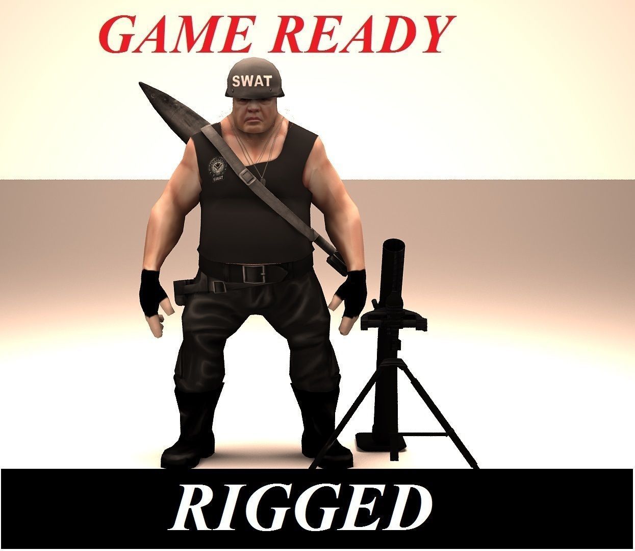 SWAT Minner Low-poly 3D model_0