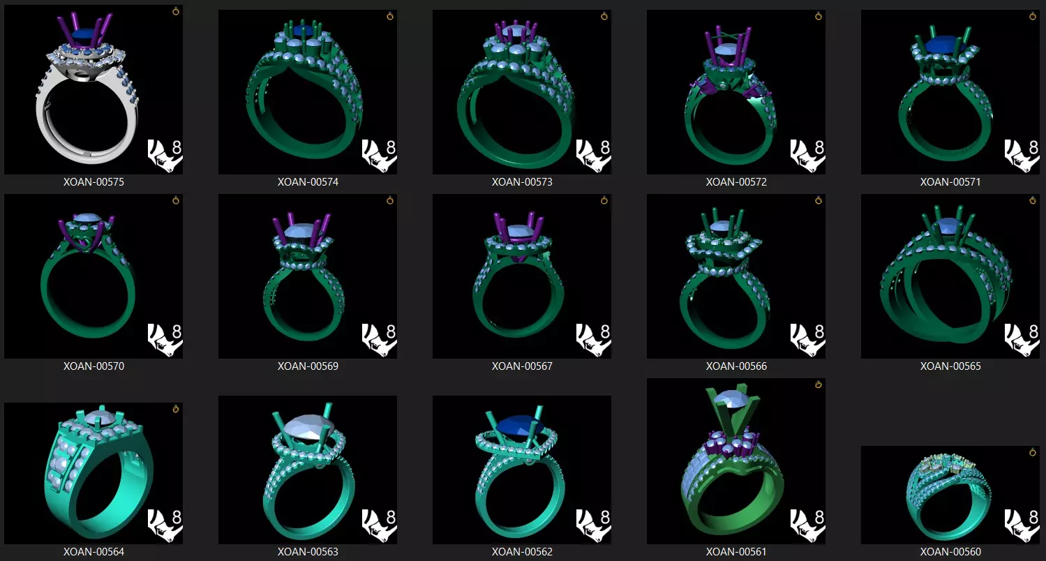 High End Engagement and Fashion Ring Collection 100 pieces 3D print model