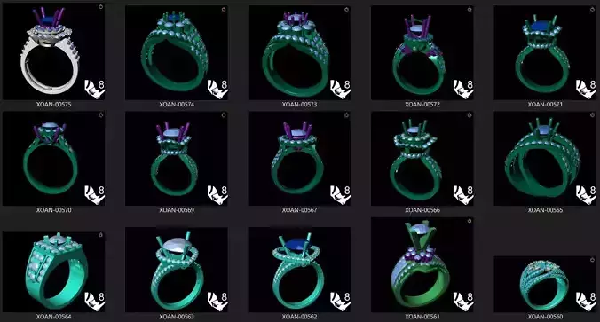 High End Engagement and Fashion Ring Collection 100 pieces