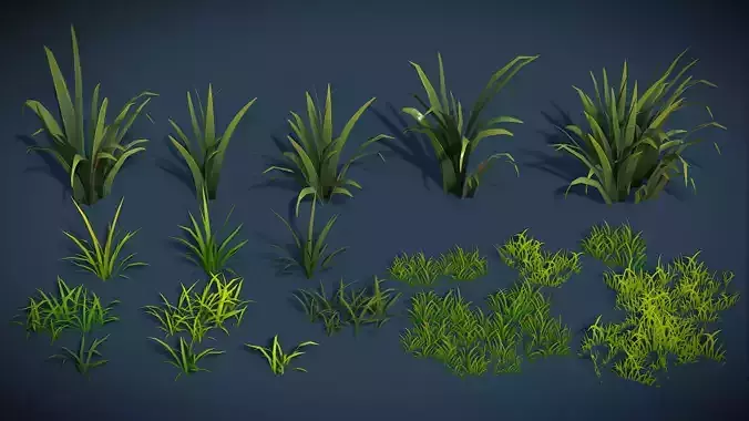 Floralis Stylized Lowpoly Terrain Grass Ground Foliage Pack Vol3