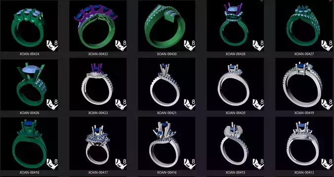 High End Engagement and Fashion Ring Collection 100 pieces