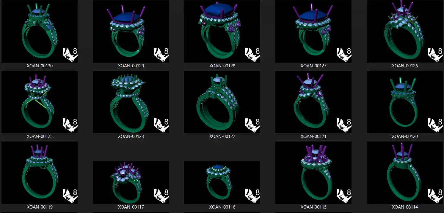 High End Engagement and Fashion Ring Collection 100 pieces 3D print model