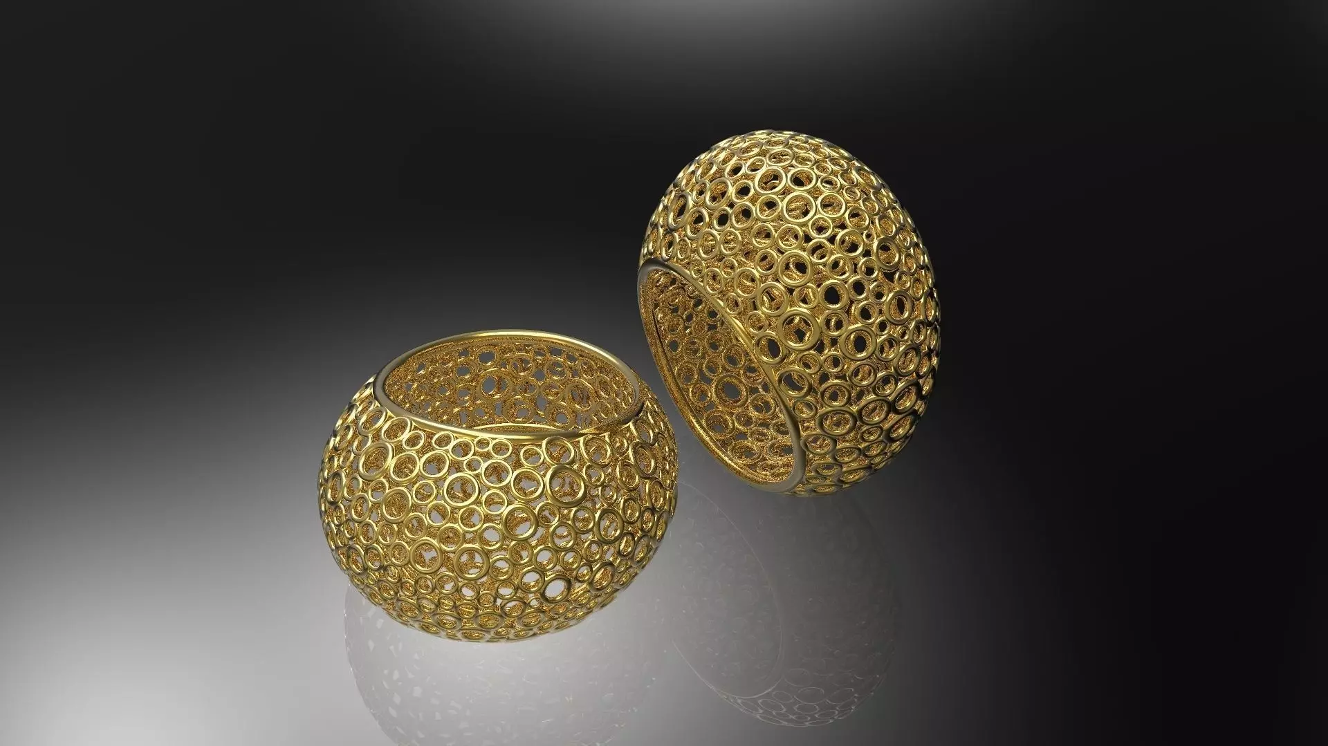 Gird Ring Luxury Jewelry Gold Free 3D print model
