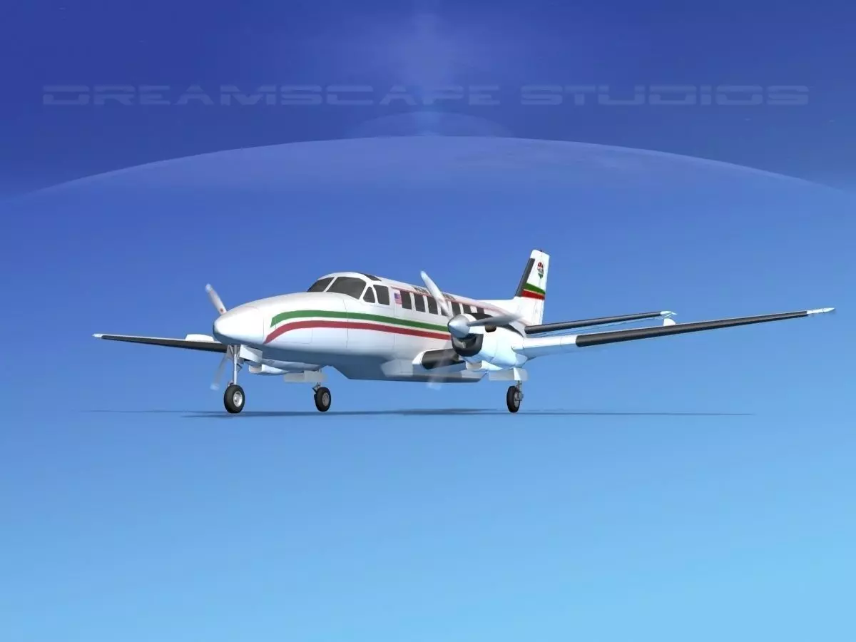 Beechcraft B99 Hub Airlines 3D model_0